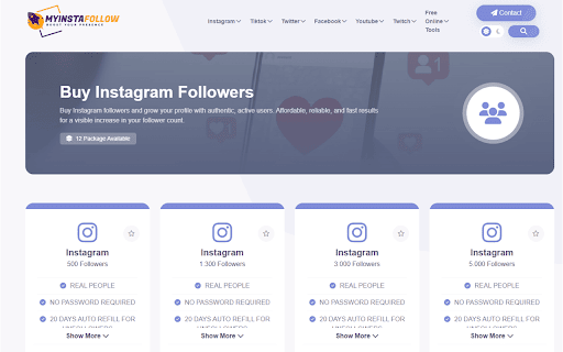 Buy Instagram Followers MyInstaFollow  from Chrome web store to be run with OffiDocs Chromium online
