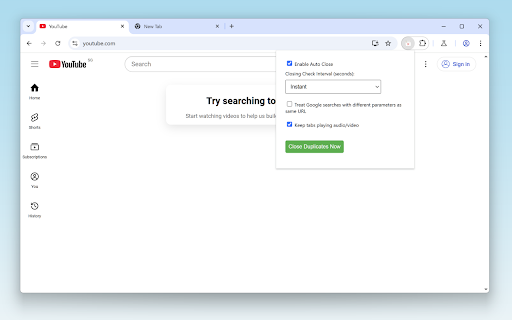 Bye Bye Duplicates  from Chrome web store to be run with OffiDocs Chromium online