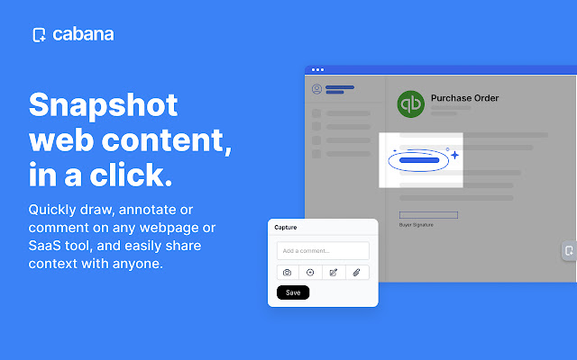 Cabana: Screenshot  comment on any website  from Chrome web store to be run with OffiDocs Chromium online