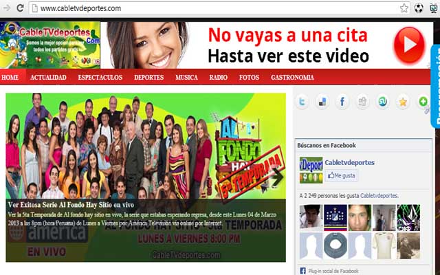 Cabletvdeportes  from Chrome web store to be run with OffiDocs Chromium online