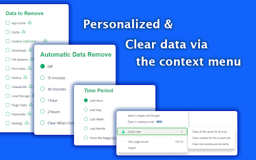 Cache Clear  from Chrome web store to be run with OffiDocs Chromium online