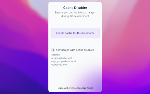 Cache Disabler  from Chrome web store to be run with OffiDocs Chromium online