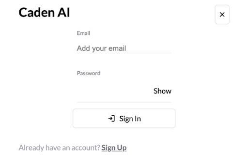 Caden AI  from Chrome web store to be run with OffiDocs Chromium online