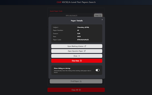 CAIE Paper Navigator  from Chrome web store to be run with OffiDocs Chromium online
