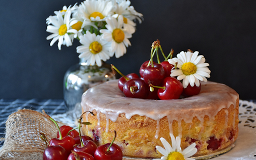 Cake filled with jam and flowers  from Chrome web store to be run with OffiDocs Chromium online