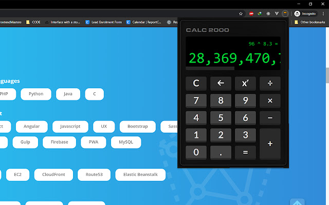 Calc 2000  from Chrome web store to be run with OffiDocs Chromium online