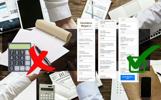 CALCOLATORE MARGINI E COMMERCE  from Chrome web store to be run with OffiDocs Chromium online
