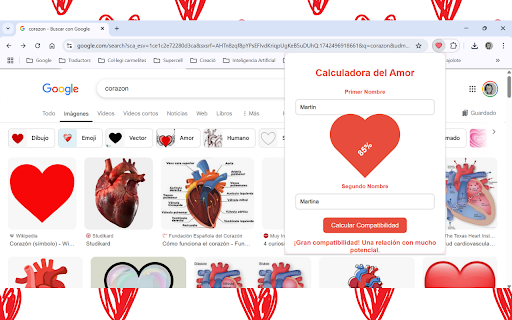 Calculadora del Amor  from Chrome web store to be run with OffiDocs Chromium online