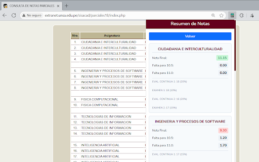 Calculadora de Notas UNSA  from Chrome web store to be run with OffiDocs Chromium online
