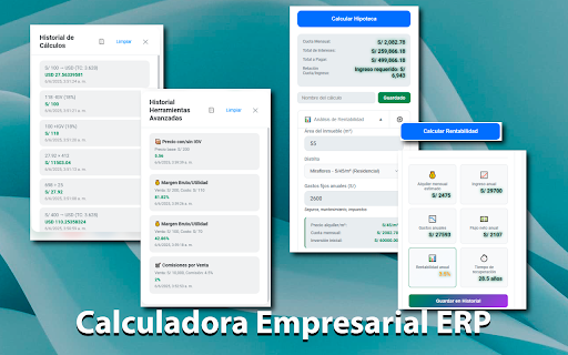 Calculadora Empresarial ERP  from Chrome web store to be run with OffiDocs Chromium online