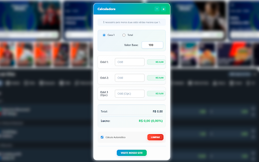 Calculadora Surebet (Dutching) Surenext  from Chrome web store to be run with OffiDocs Chromium online