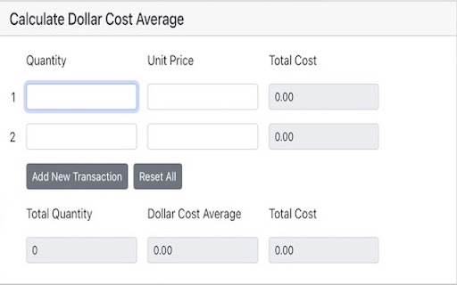 Calculate DCA  from Chrome web store to be run with OffiDocs Chromium online