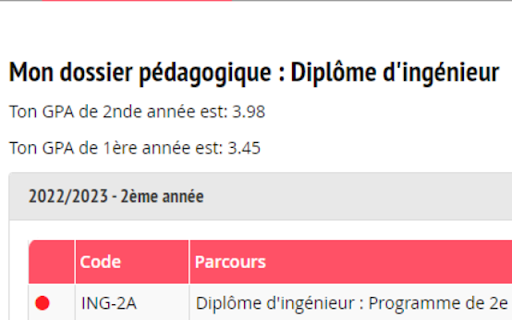 Calculateur GPA Télécom  from Chrome web store to be run with OffiDocs Chromium online