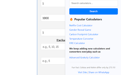 Calculator A2Z  from Chrome web store to be run with OffiDocs Chromium online
