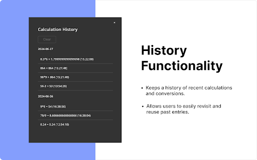 Calculator/Unit converter  from Chrome web store to be run with OffiDocs Chromium online