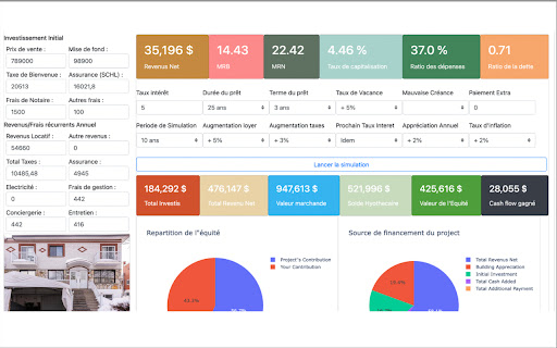Calculatrice Immobilière  from Chrome web store to be run with OffiDocs Chromium online