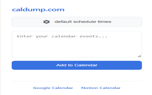 caldump.com  from Chrome web store to be run with OffiDocs Chromium online