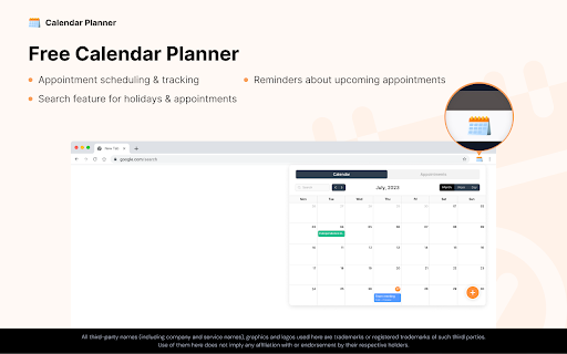 Calendar Planner  from Chrome web store to be run with OffiDocs Chromium online
