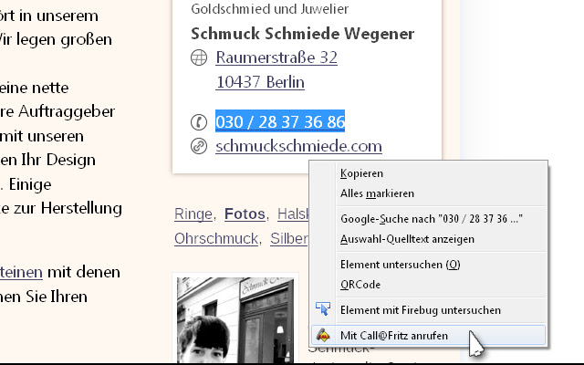 Call a Number via Fritz!Box  from Chrome web store to be run with OffiDocs Chromium online