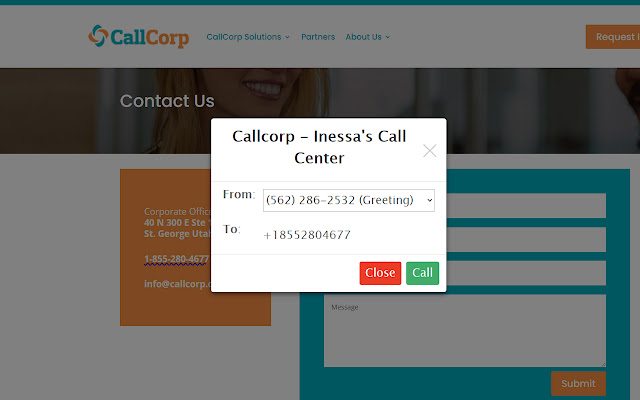 CallCorp Click to Dial  from Chrome web store to be run with OffiDocs Chromium online