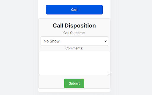 Call Disposition Extension  from Chrome web store to be run with OffiDocs Chromium online