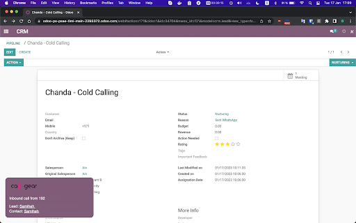 CallGear Odoo integration  from Chrome web store to be run with OffiDocs Chromium online