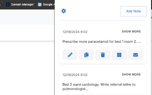 CallNotes  from Chrome web store to be run with OffiDocs Chromium online