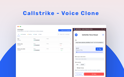 Call Strike Voice Clone  from Chrome web store to be run with OffiDocs Chromium online