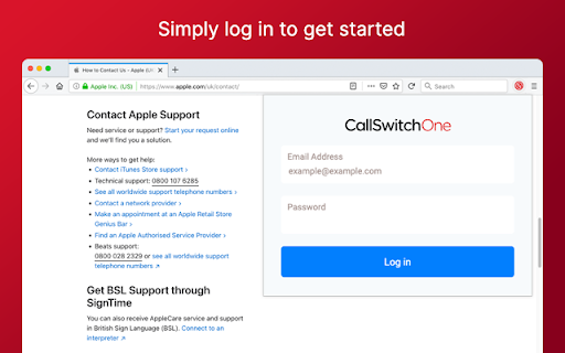 CallSwitch One Click to Dial  from Chrome web store to be run with OffiDocs Chromium online