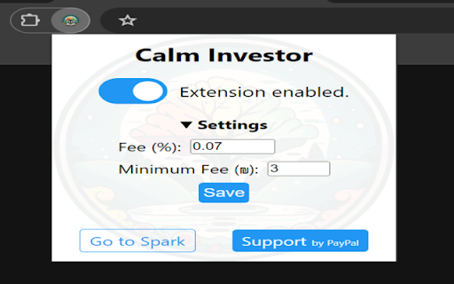 Calm Investor  from Chrome web store to be run with OffiDocs Chromium online