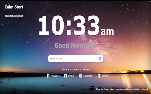 Calm Start Tabs  from Chrome web store to be run with OffiDocs Chromium online