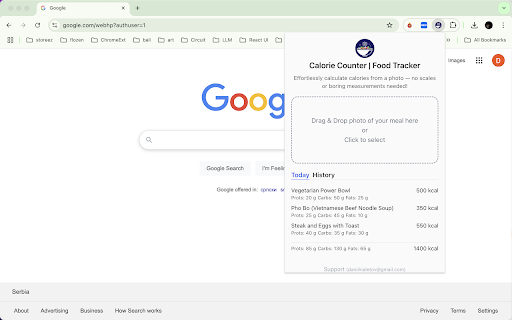 Calorie Counter | Food Tracker  from Chrome web store to be run with OffiDocs Chromium online