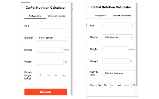 CalPal Nutrition Calculator  from Chrome web store to be run with OffiDocs Chromium online