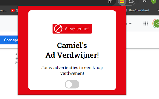 Camiels Ad Verdwijner  from Chrome web store to be run with OffiDocs Chromium online