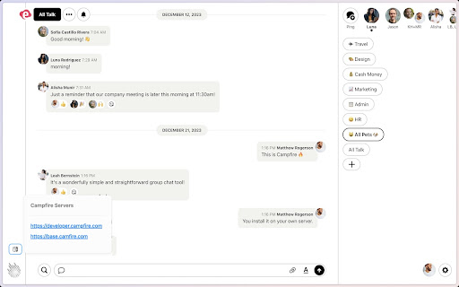 Campfire Servers  from Chrome web store to be run with OffiDocs Chromium online