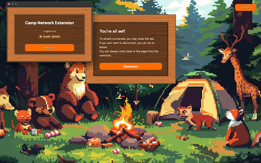 Camp Network Extension  from Chrome web store to be run with OffiDocs Chromium online