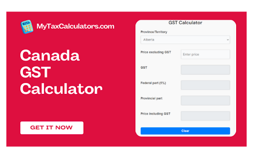 Canada GST Calculator  from Chrome web store to be run with OffiDocs Chromium online