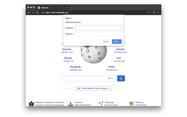 Cancel Authentication Prompts  from Chrome web store to be run with OffiDocs Chromium online