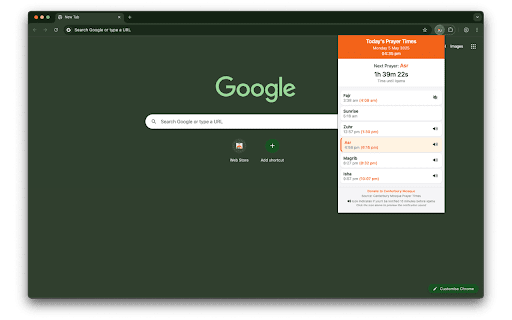Canterbury Mosque Prayer Times  from Chrome web store to be run with OffiDocs Chromium online