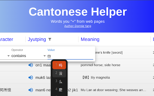Cantonese Helper  from Chrome web store to be run with OffiDocs Chromium online