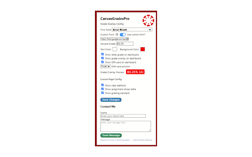 CanvasGradesPro  from Chrome web store to be run with OffiDocs Chromium online