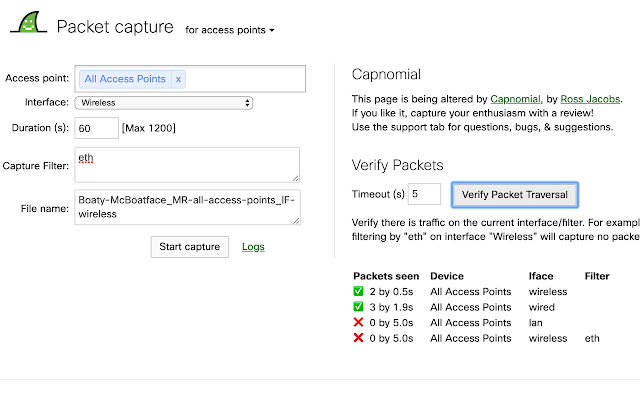 Capnomial Test  from Chrome web store to be run with OffiDocs Chromium online