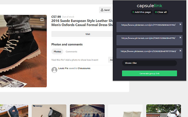 Capsulelink  from Chrome web store to be run with OffiDocs Chromium online