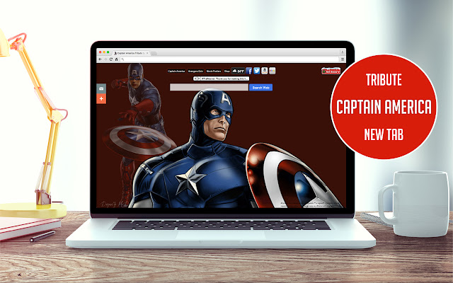 Captain America Tribute New Tab  from Chrome web store to be run with OffiDocs Chromium online