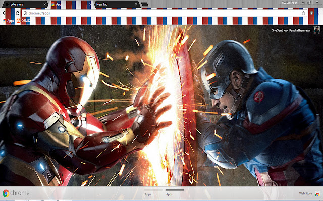 Captain America vs Iron Man Avengers  from Chrome web store to be run with OffiDocs Chromium online
