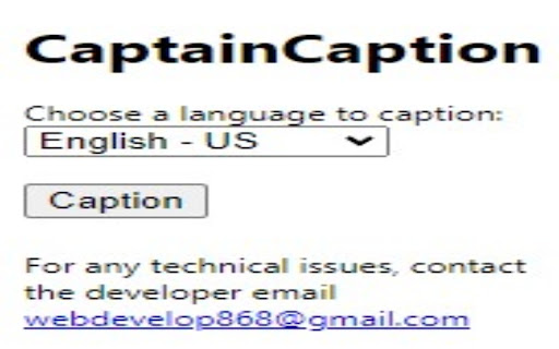 CaptainCaption  from Chrome web store to be run with OffiDocs Chromium online