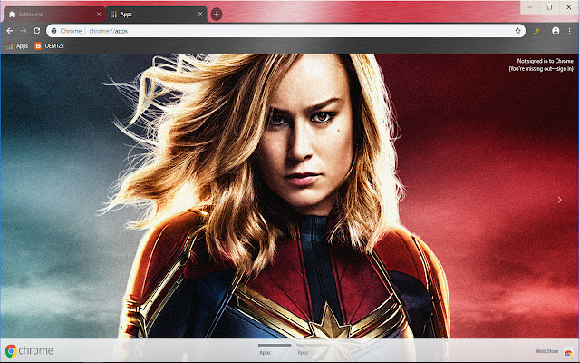 Captain Marvel Avenger Super Hero  from Chrome web store to be run with OffiDocs Chromium online