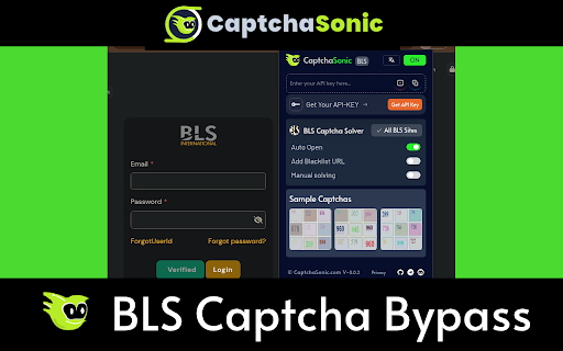 CaptchaSonic: Auto Solve  Bypass BLS Captcha  from Chrome web store to be run with OffiDocs Chromium online