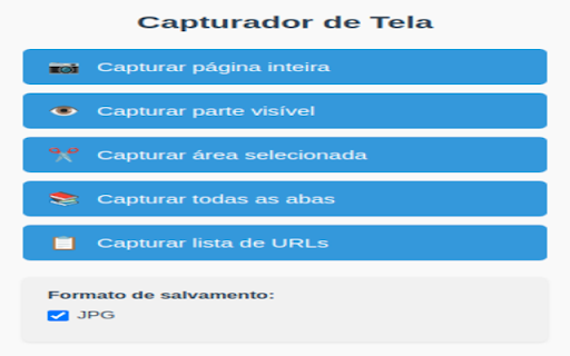 Capturador de Tela  from Chrome web store to be run with OffiDocs Chromium online