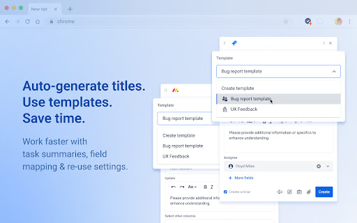 Capture in Chrome for monday.com and Jira (ex. Issue Creator)  from Chrome web store to be run with OffiDocs Chromium online